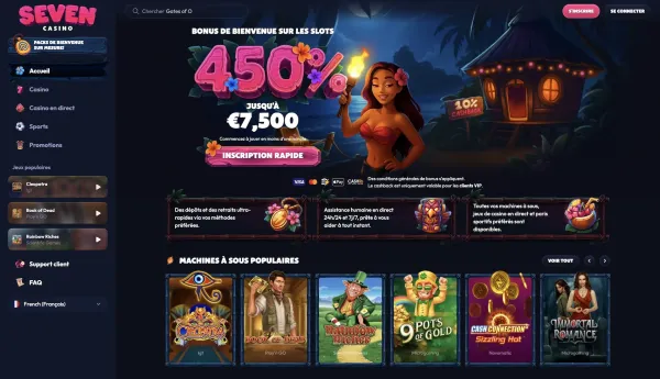 Seven Casino Bonus 450 Jusqu 7 500